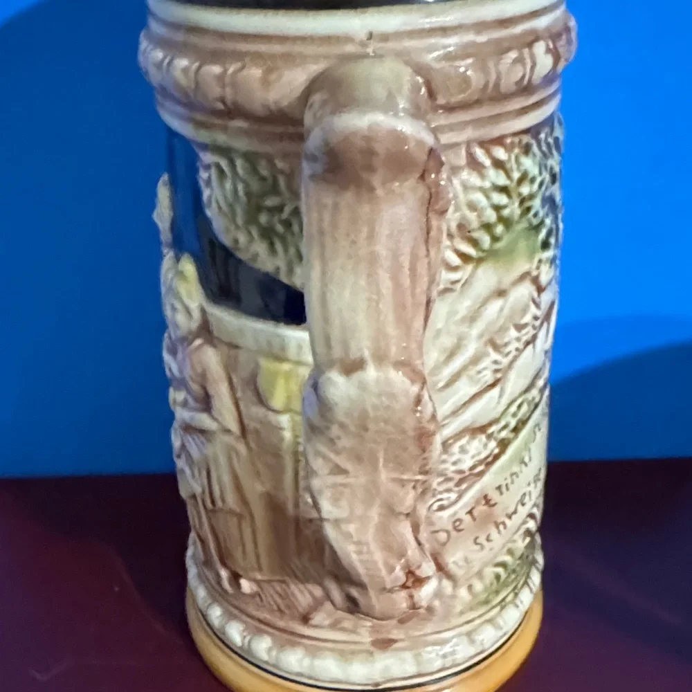 Vintage 1960s German-style ceramic beer stein mug, made in Japan